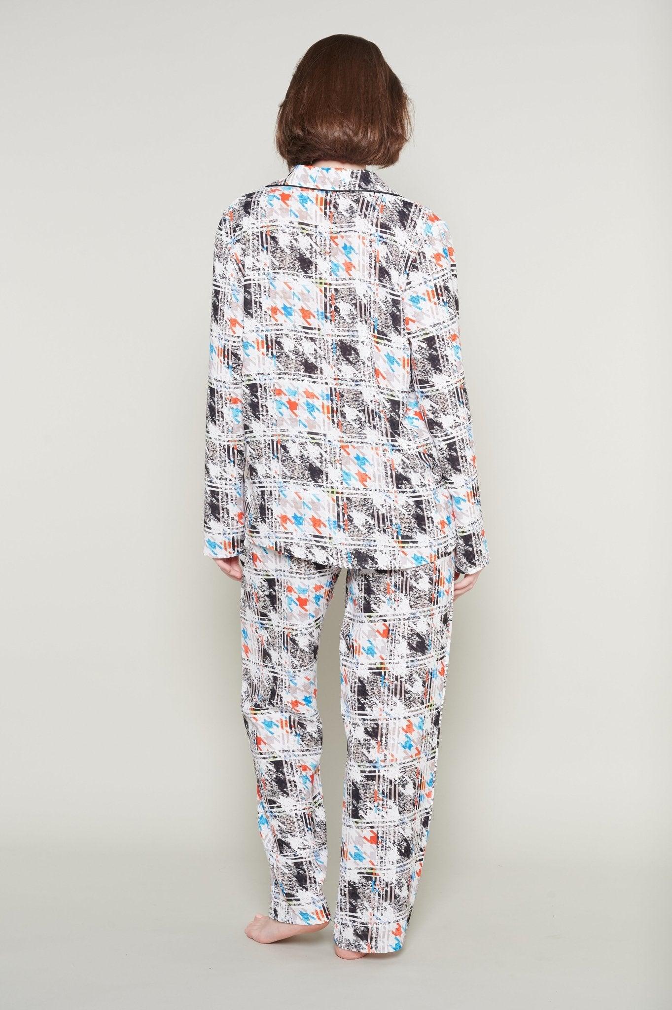 Serena - Urban Chic Multicolor Satin Pajama Set - NOWIHT - Pajama Set