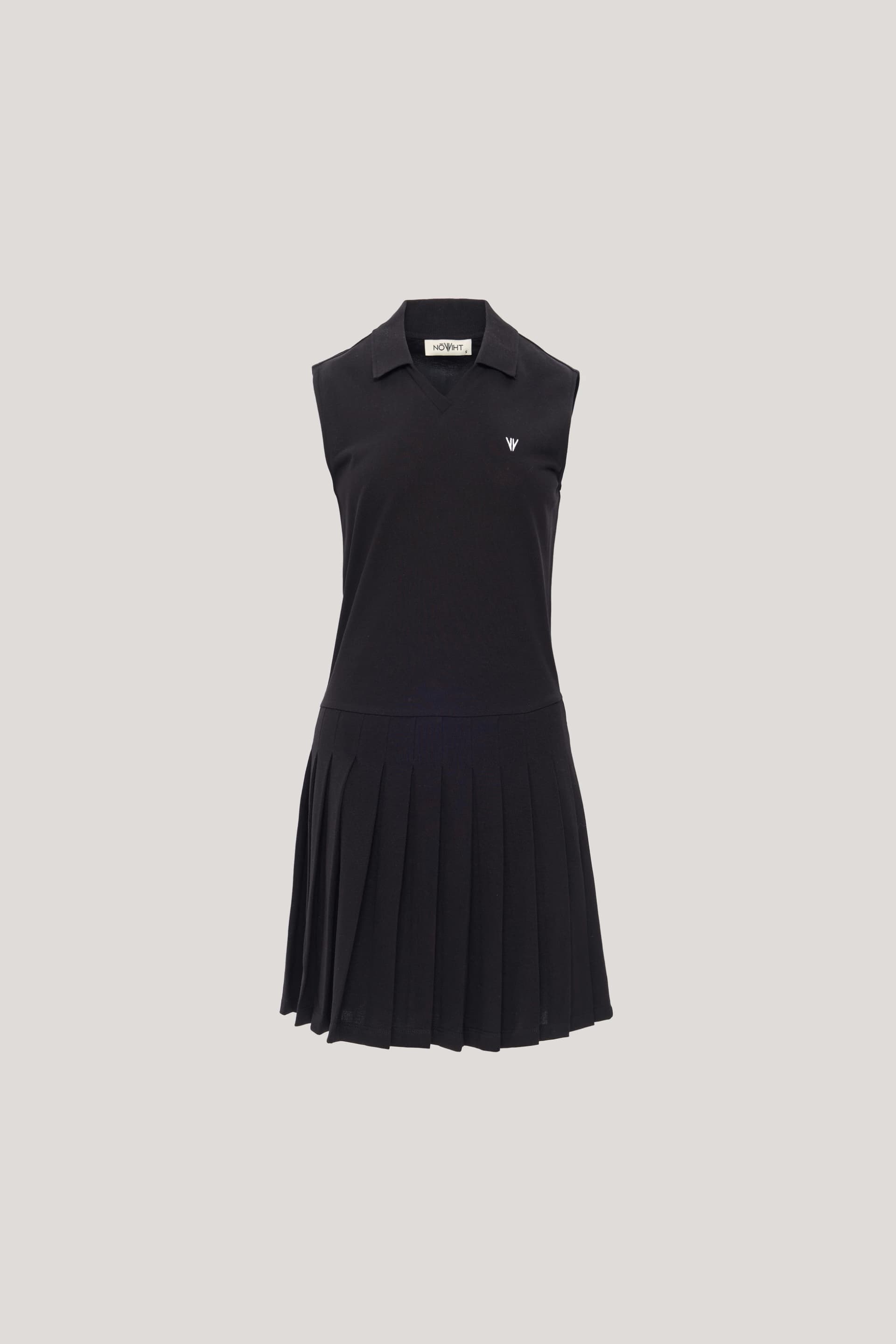 NOWIHT Allegra - Sleeveless Pleated Polo Dress - Women's Premium Dress