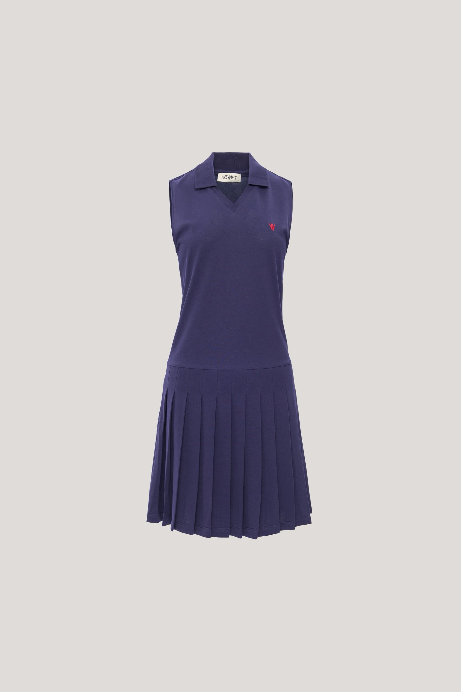 NOWIHT Allegra - Sleeveless Pleated Polo Dress - Women's Premium Dress