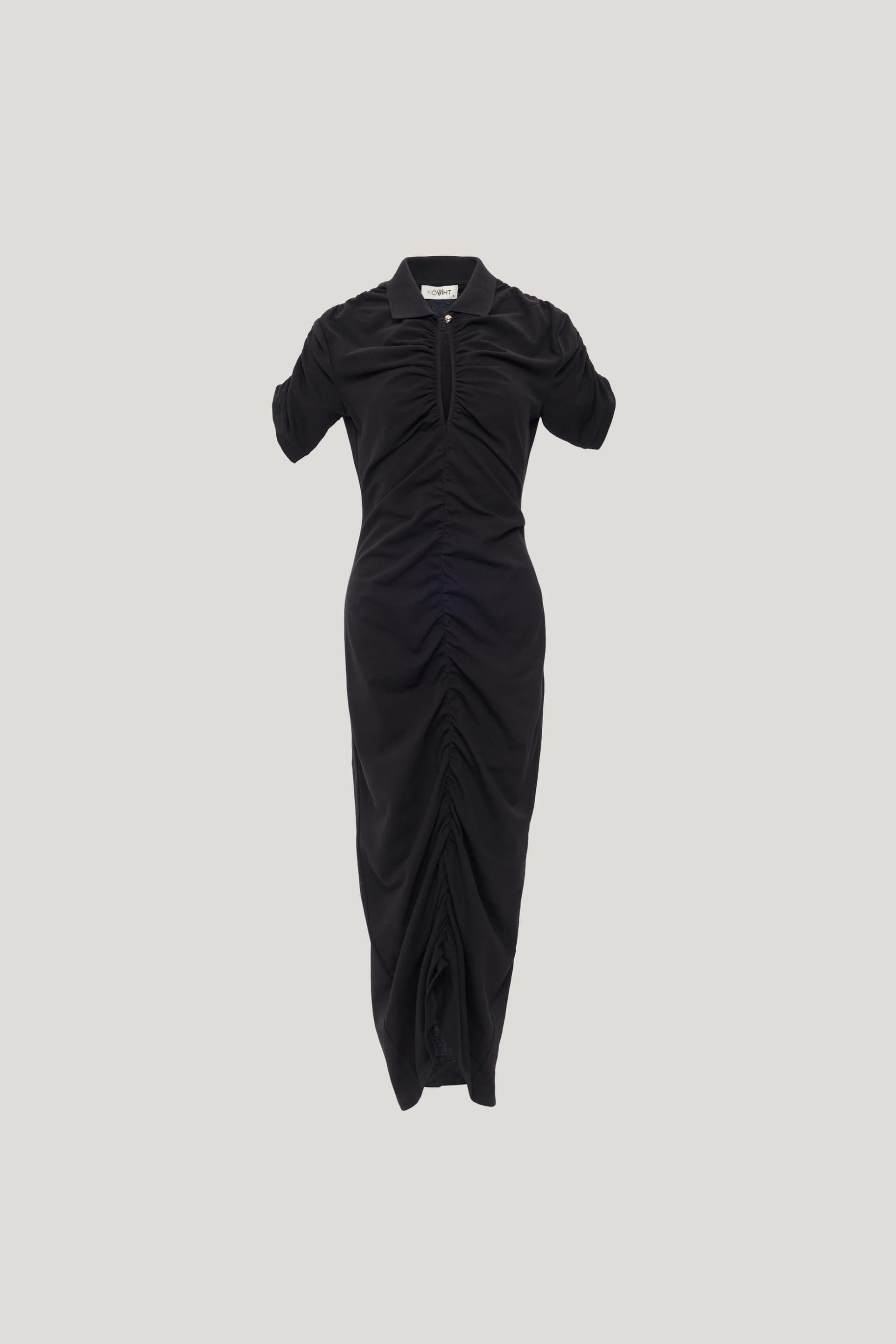 NOWIHT Delphine - Ruched Midi Polo Dress - Women's Premium Dress