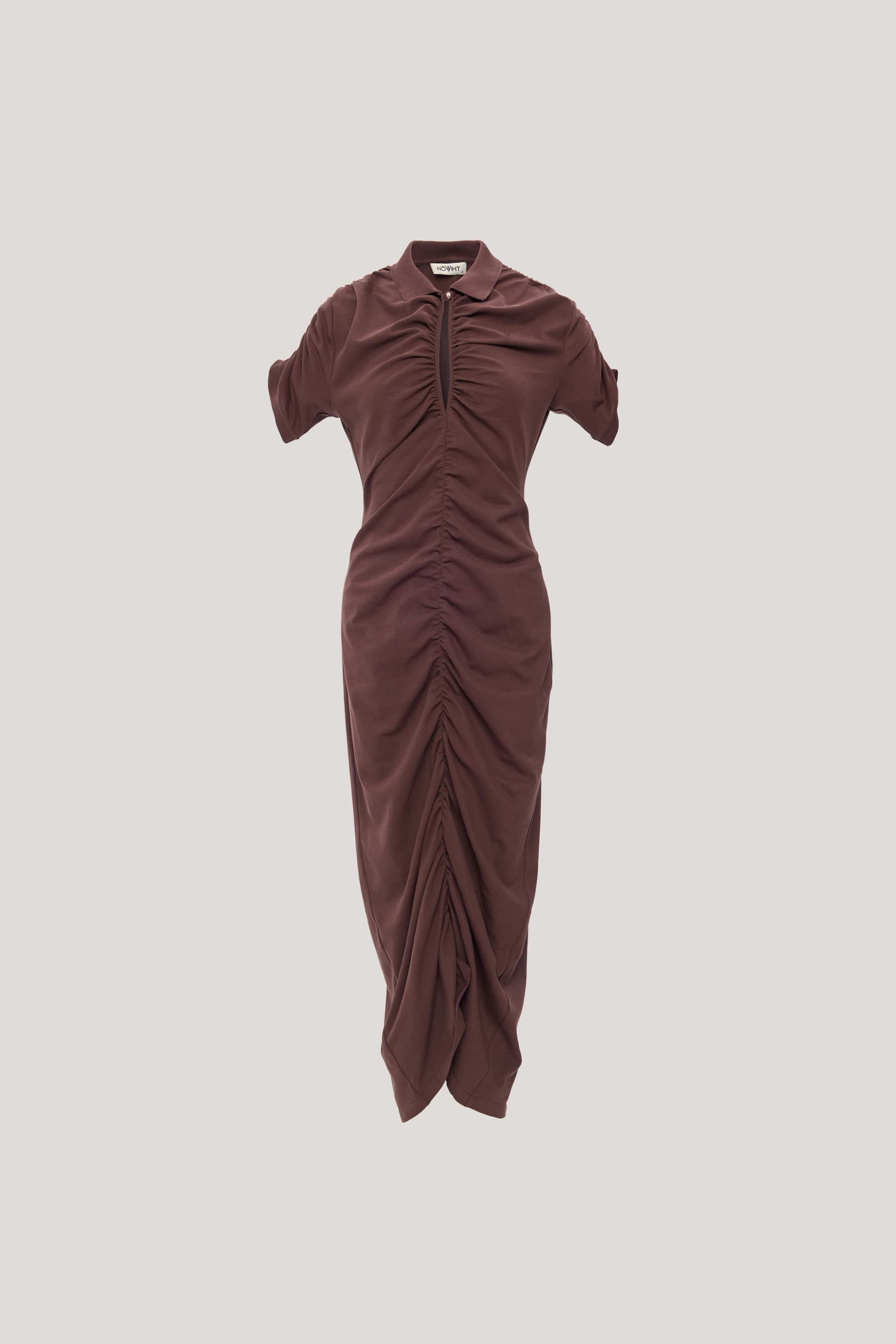 NOWIHT Delphine - Ruched Midi Polo Dress - Women's Premium Dress