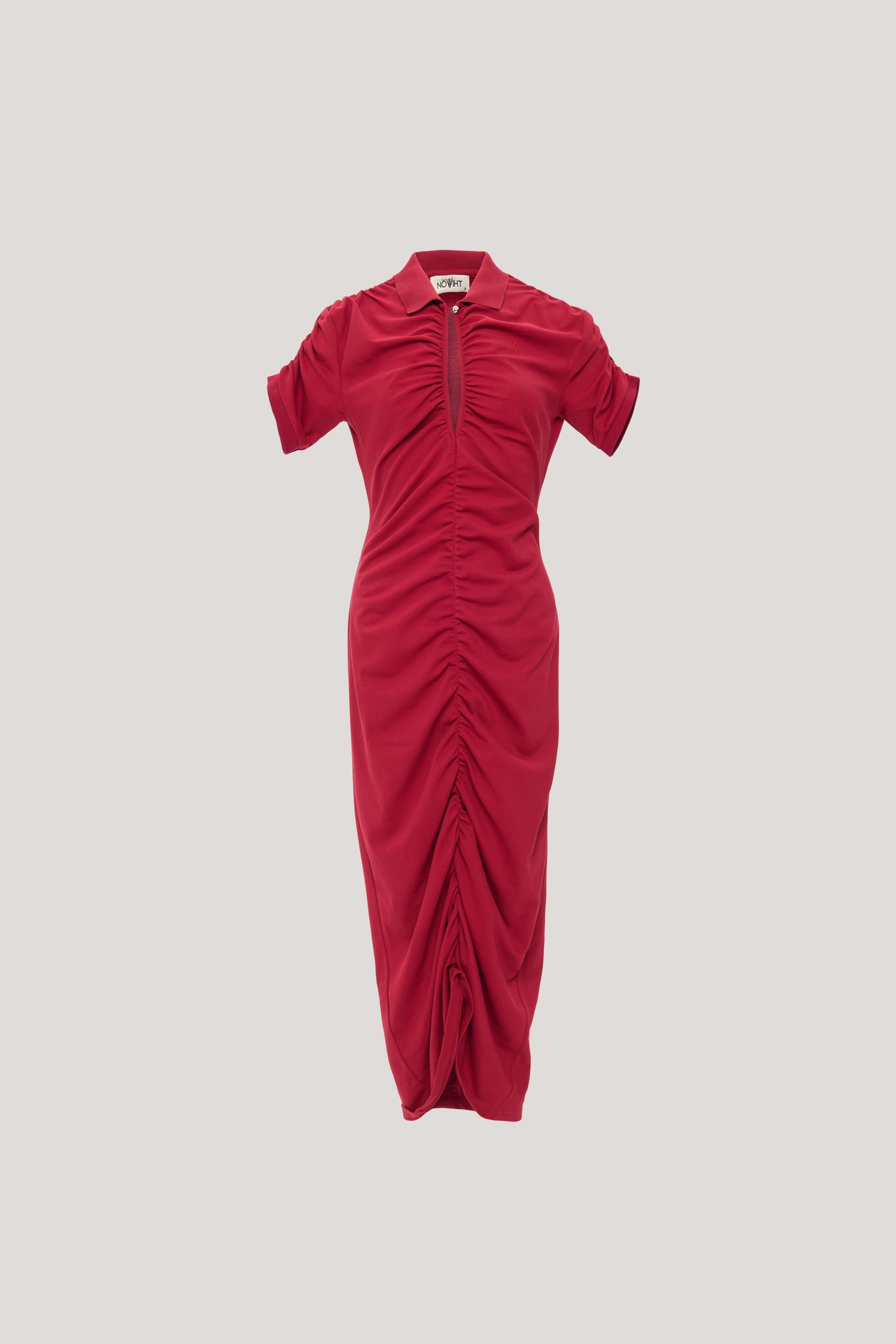NOWIHT Delphine - Ruched Midi Polo Dress - Women's Premium Dress