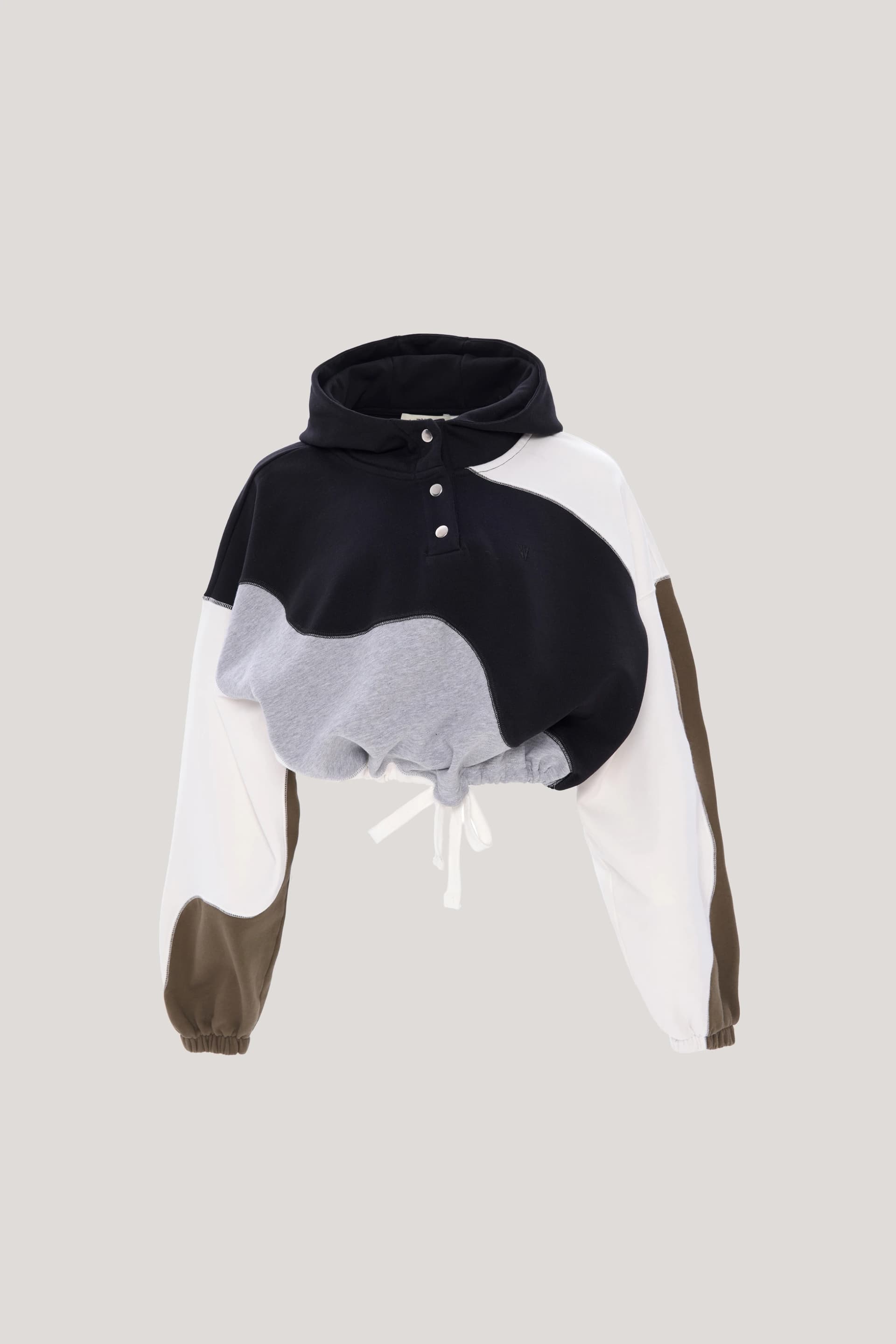 NOWIHT Sonia - Color Block Cropped Hoodie - Women's Premium Hoodie