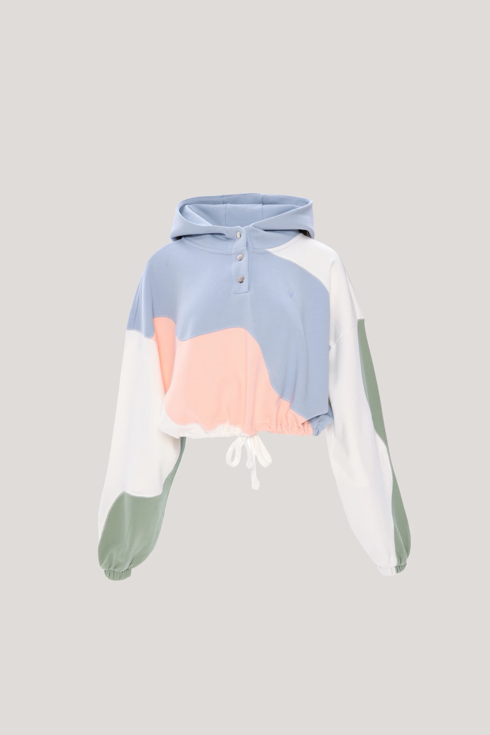 NOWIHT Sonia - Color Block Cropped Hoodie - Women's Premium Hoodie