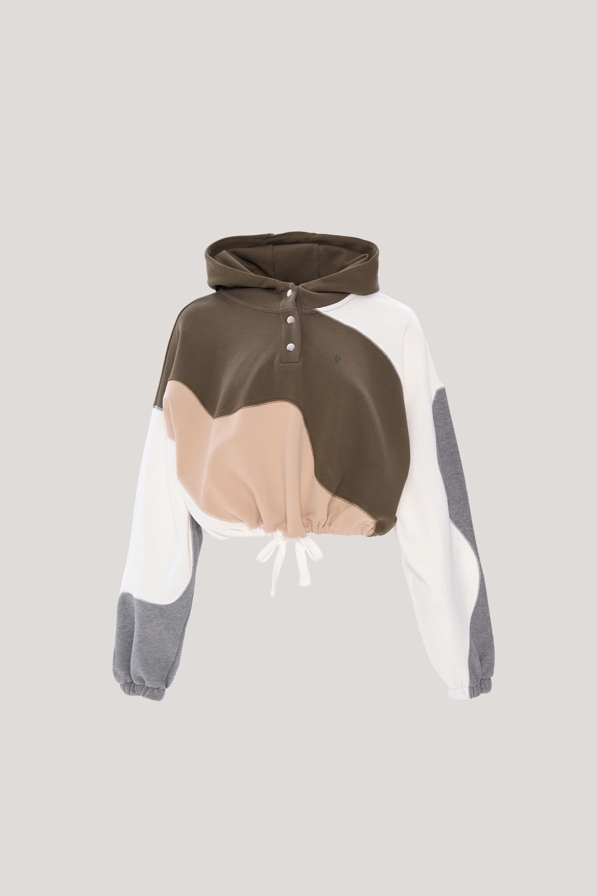 NOWIHT Sonia - Color Block Cropped Hoodie - Women's Premium Hoodie