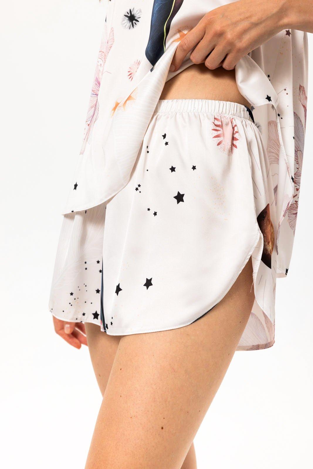 Aybuge - Whimsical Starry Night Satin Pajama Set - NOWIHT - Pajamas