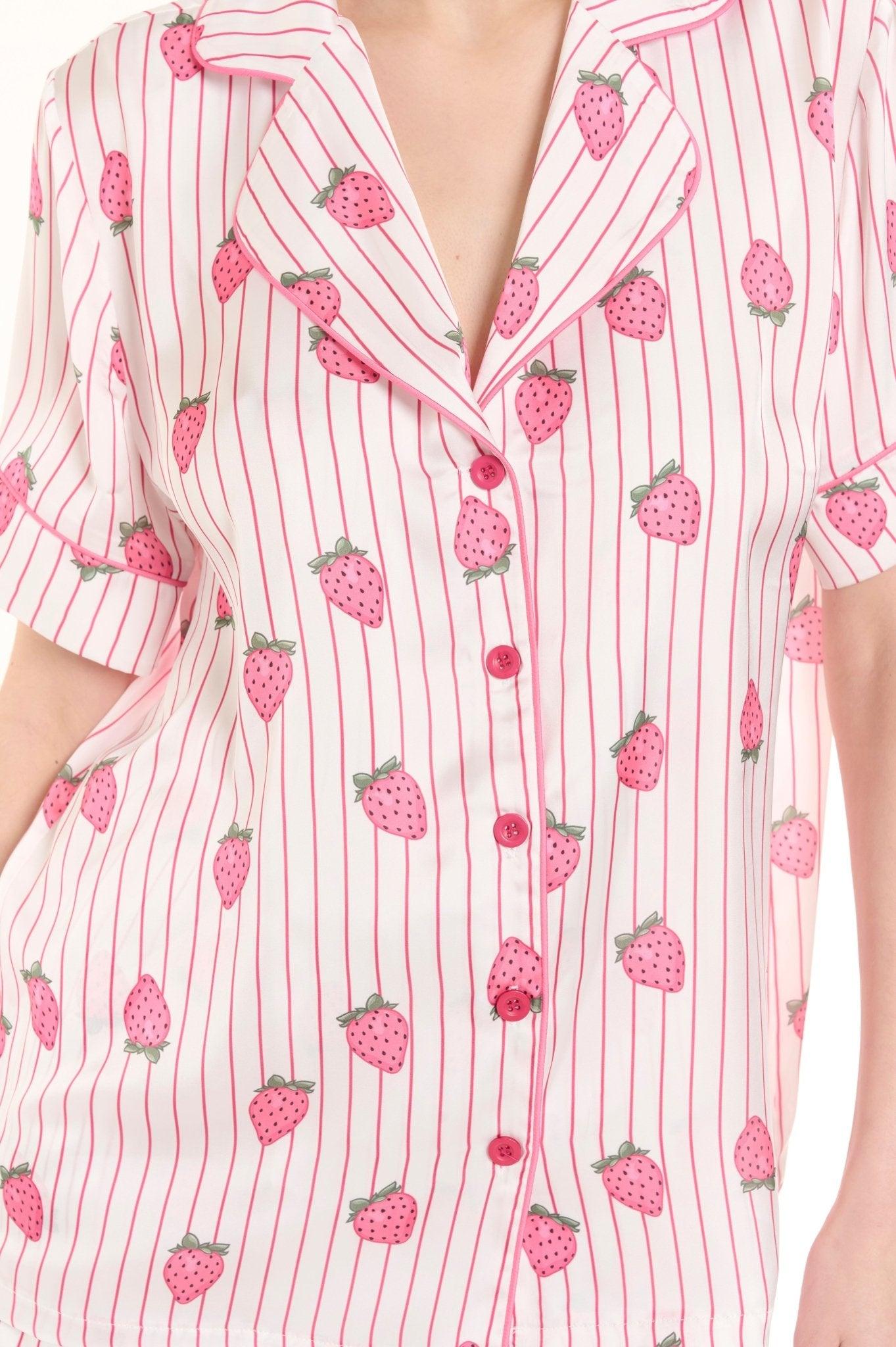 Bianca - Berry Delight Satin Pajama Set - NOWIHT - Pajamas