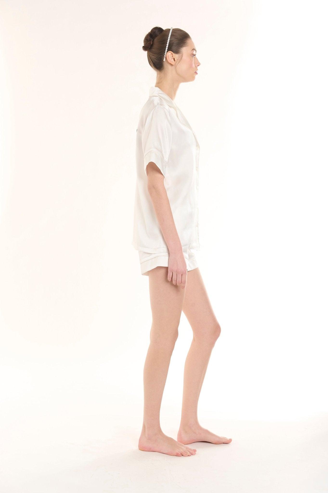 Canan - Bridal Half Sleeve Shirt & Shorts Set - NOWIHT - Pajamas