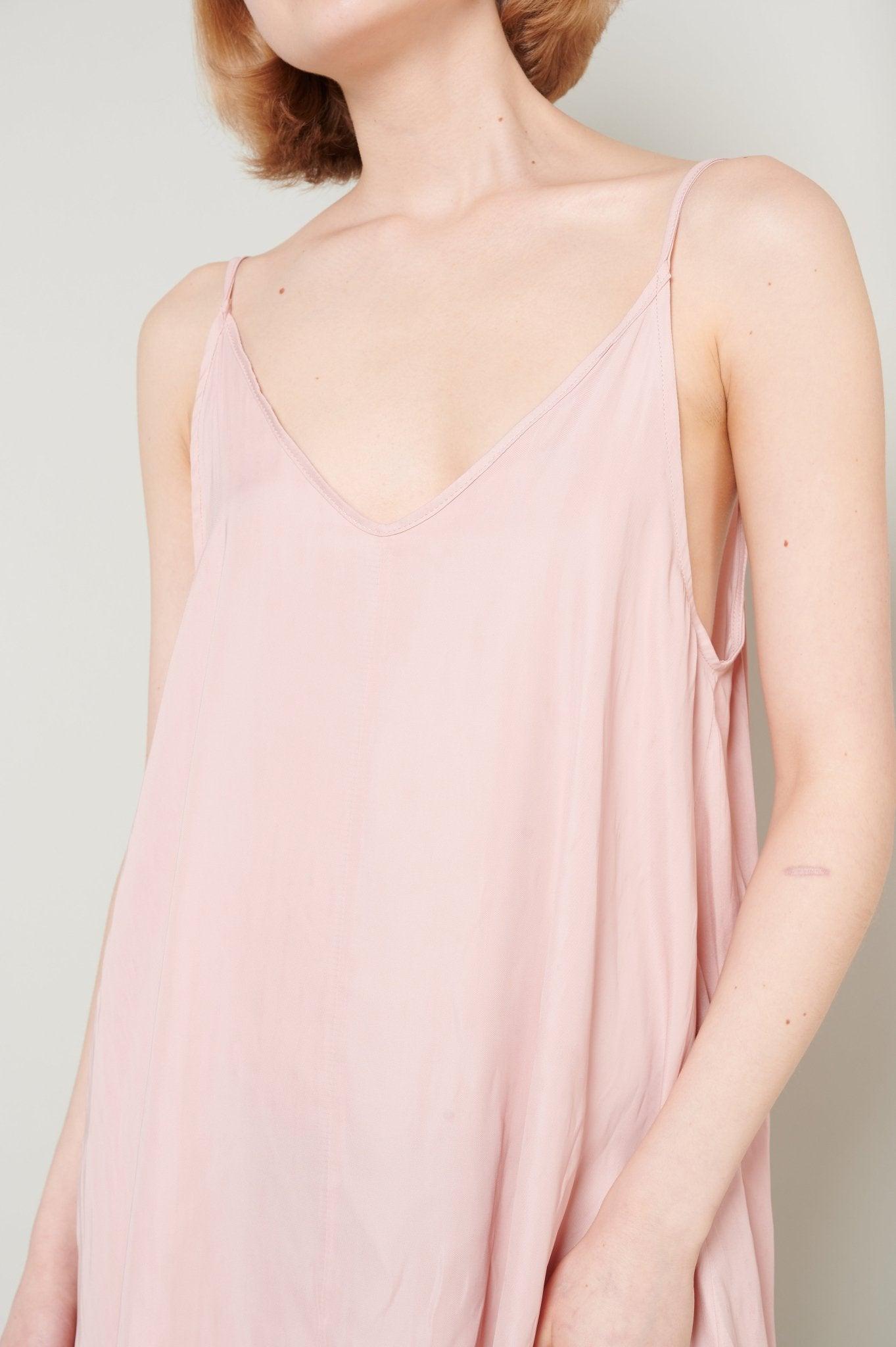 Emily - Blush Mini Satin Nightgown with Delicate Spaghetti Straps - NOWIHT - Nightgowns