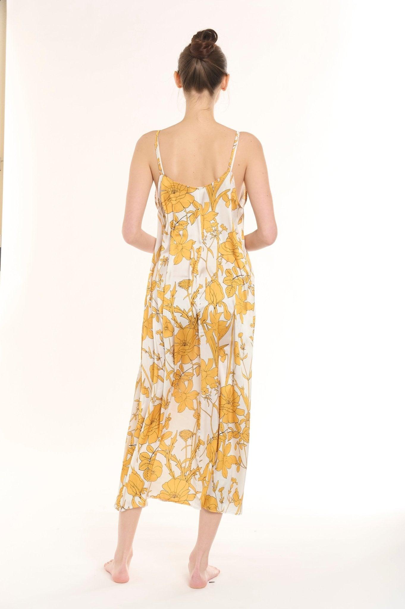 Imogen - Sunlit Yellow Satin Nightgown - NOWIHT - Nightgowns