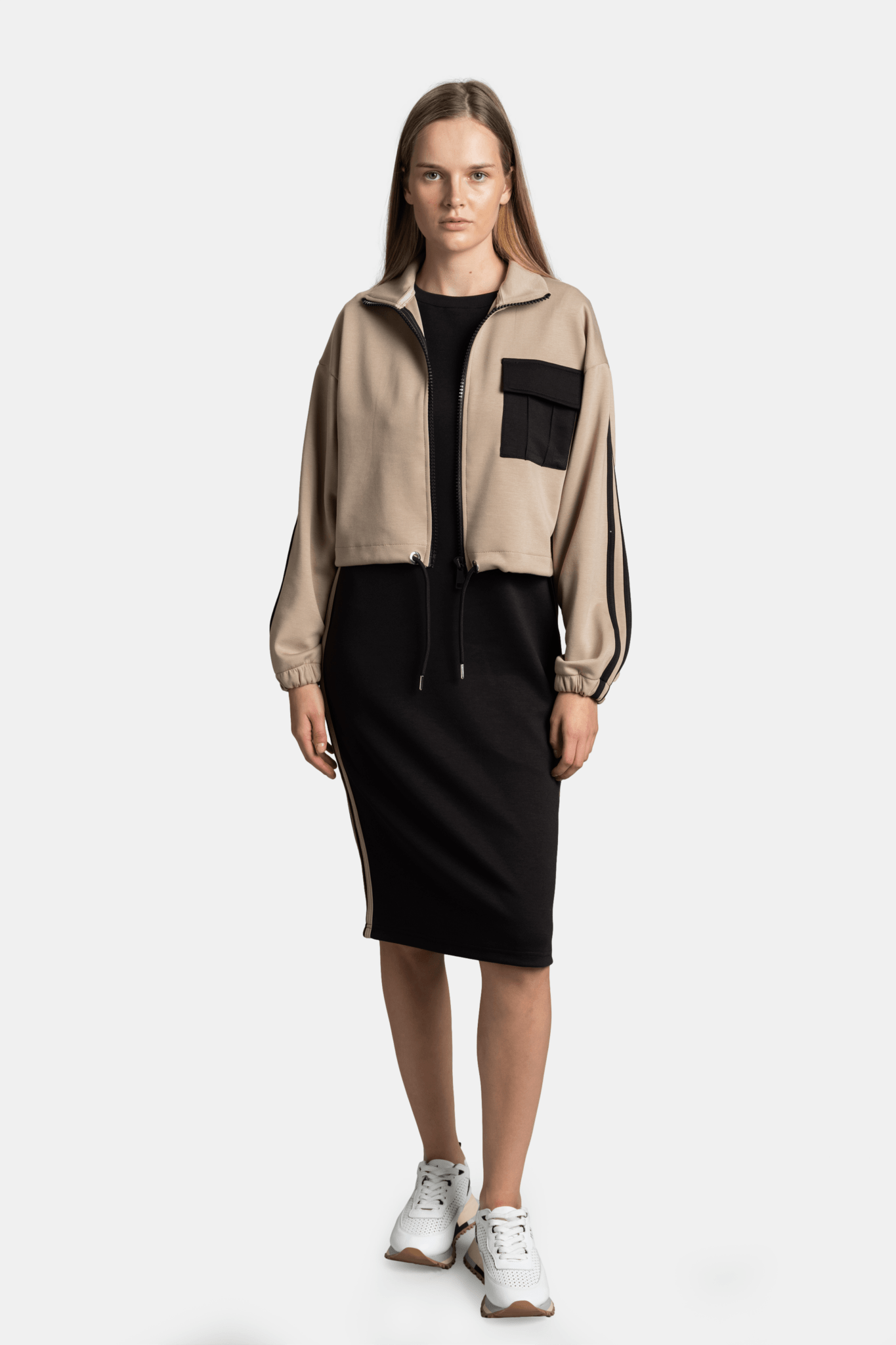 Indie - Zipper Sweatshirt & Dress Set