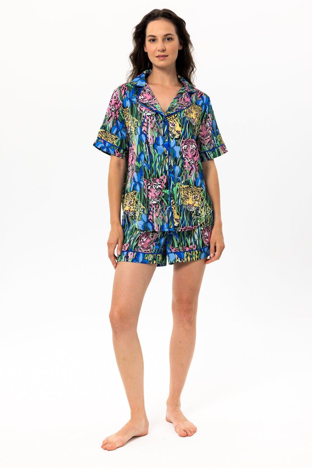 Jasmine - Wild Jungle Satin Pajama Set - NOWIHT - Pajamas