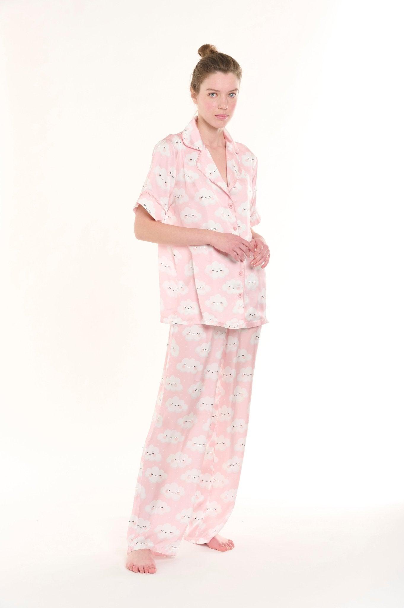 Rosa - Dreamy Cloud Satin Pajama Set - NOWIHT - Pajamas