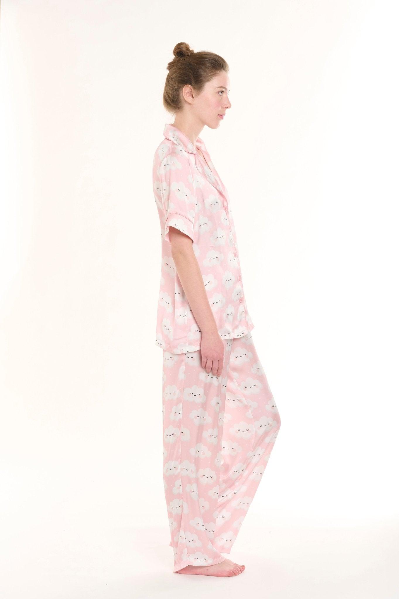 Rosa - Dreamy Cloud Satin Pajama Set - NOWIHT - Pajamas