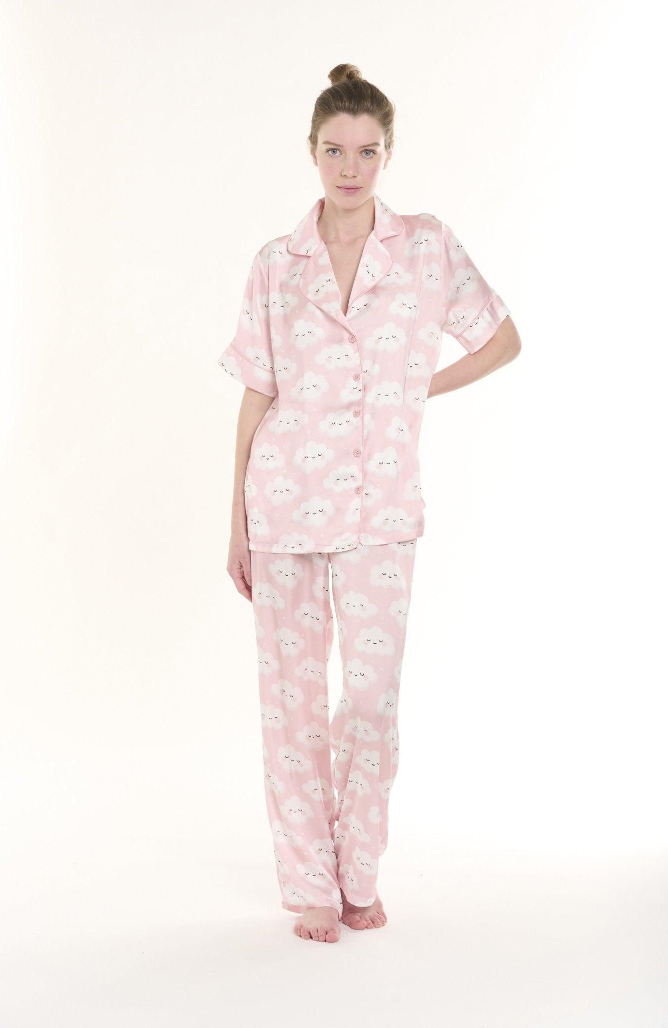 Rosa - Dreamy Cloud Satin Pajama Set - NOWIHT - Pajamas