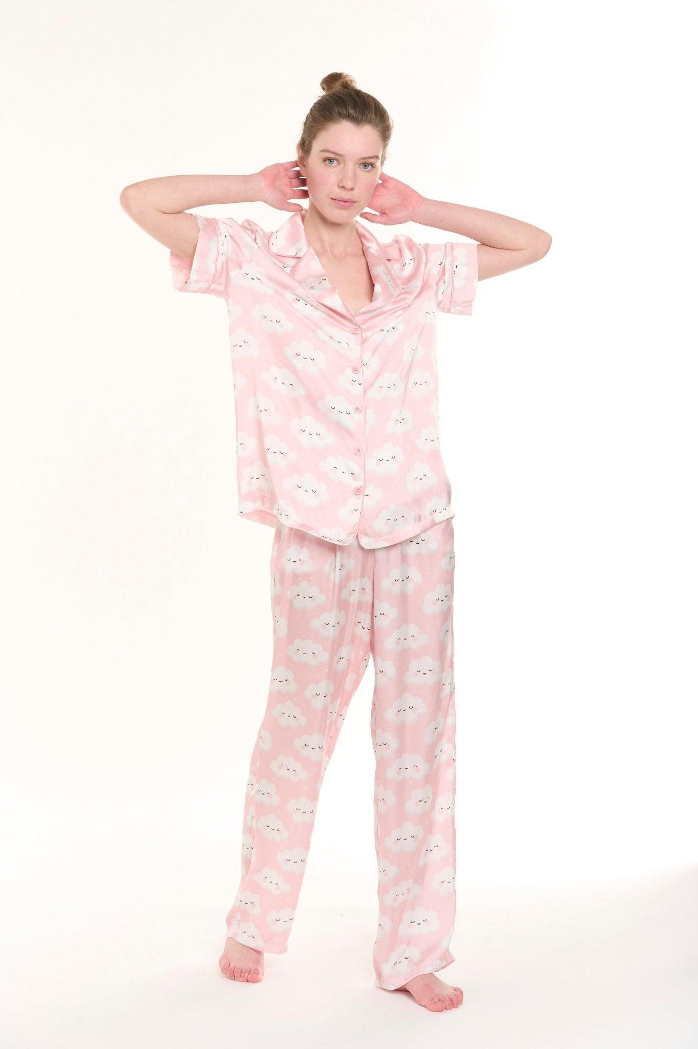 Rosa - Dreamy Cloud Satin Pajama Set - NOWIHT - Pajamas