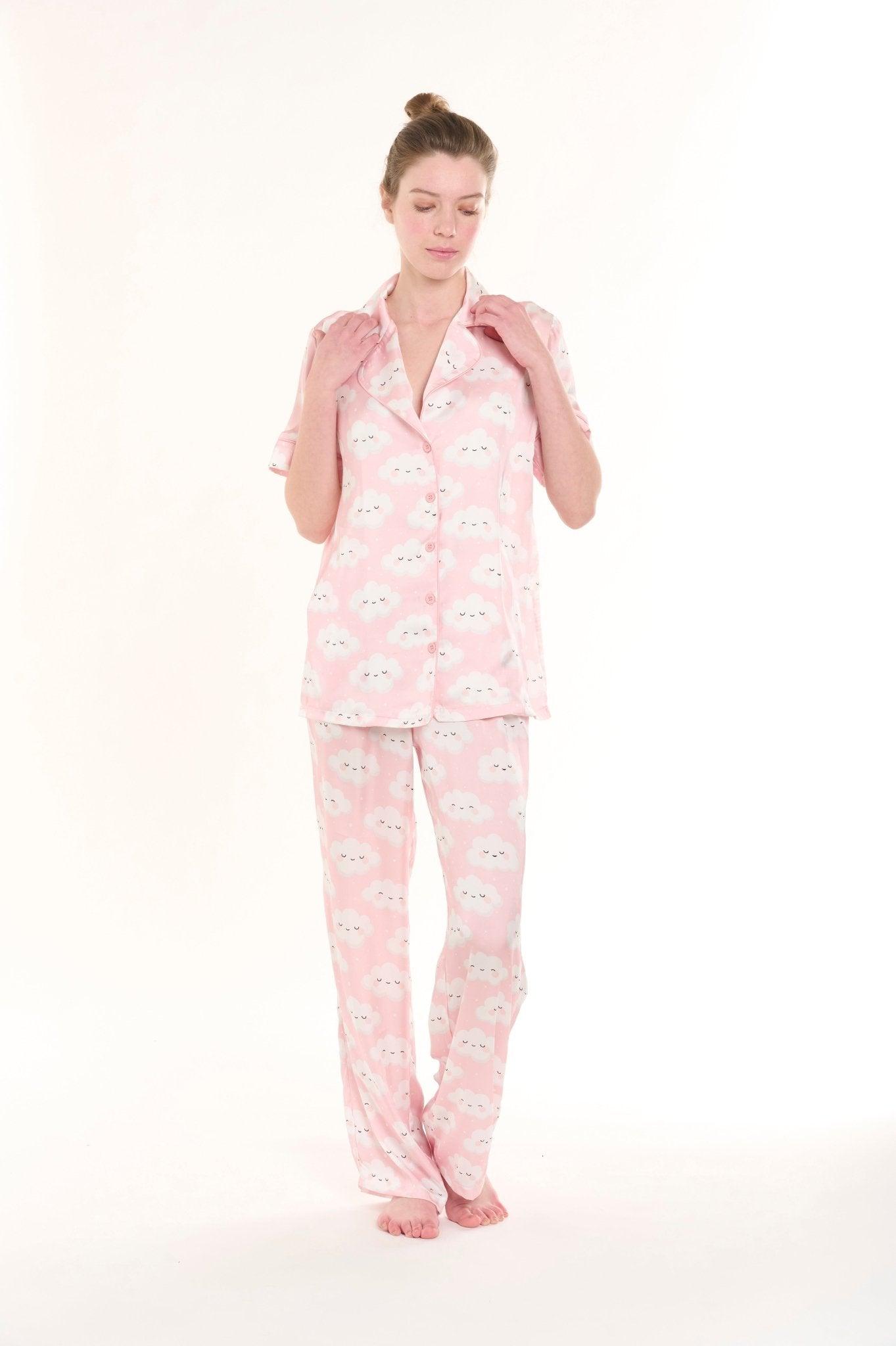 Rosa - Dreamy Cloud Satin Pajama Set - NOWIHT - Pajamas