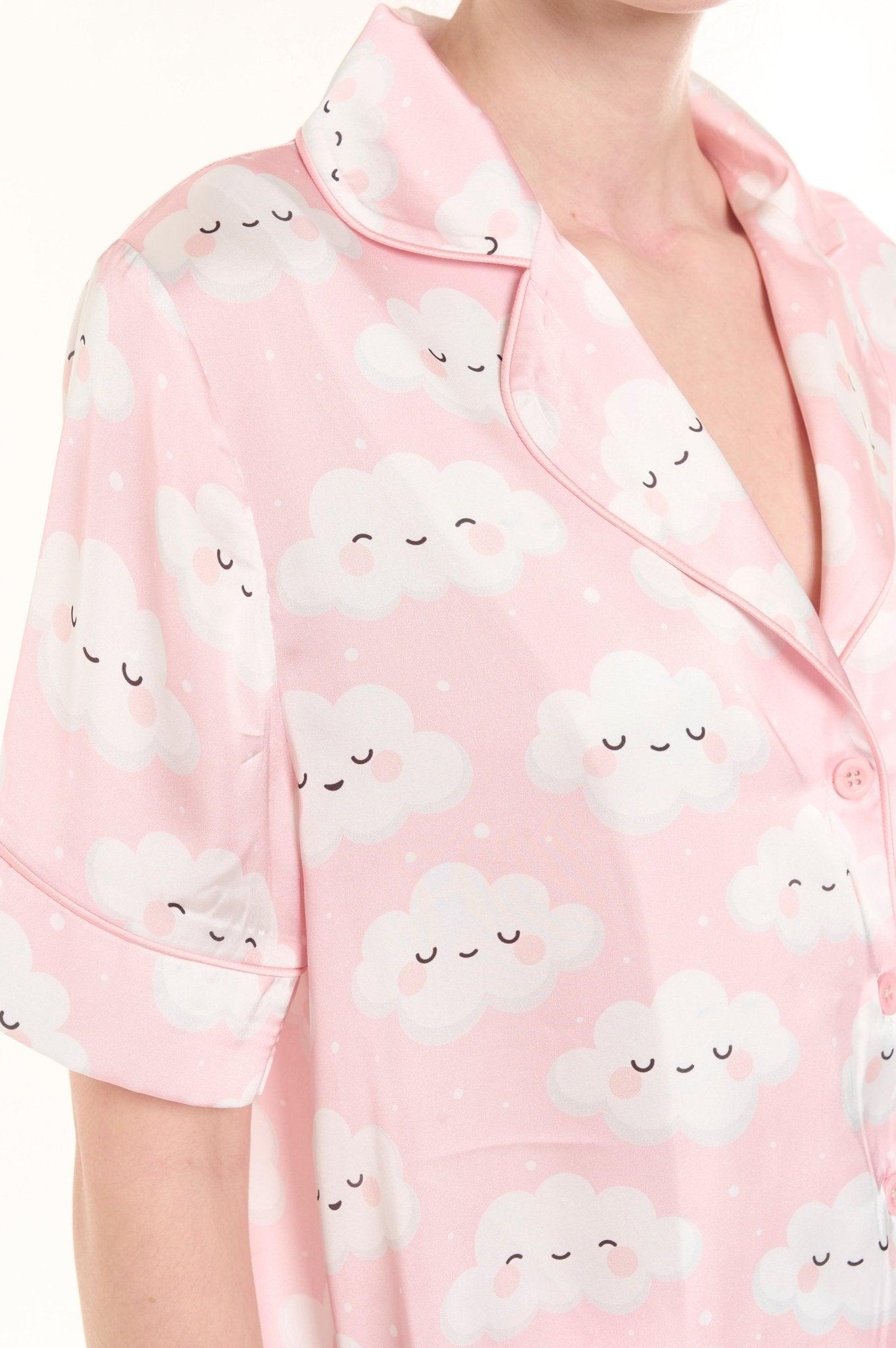 Rosa - Dreamy Cloud Satin Pajama Set - NOWIHT - Pajamas