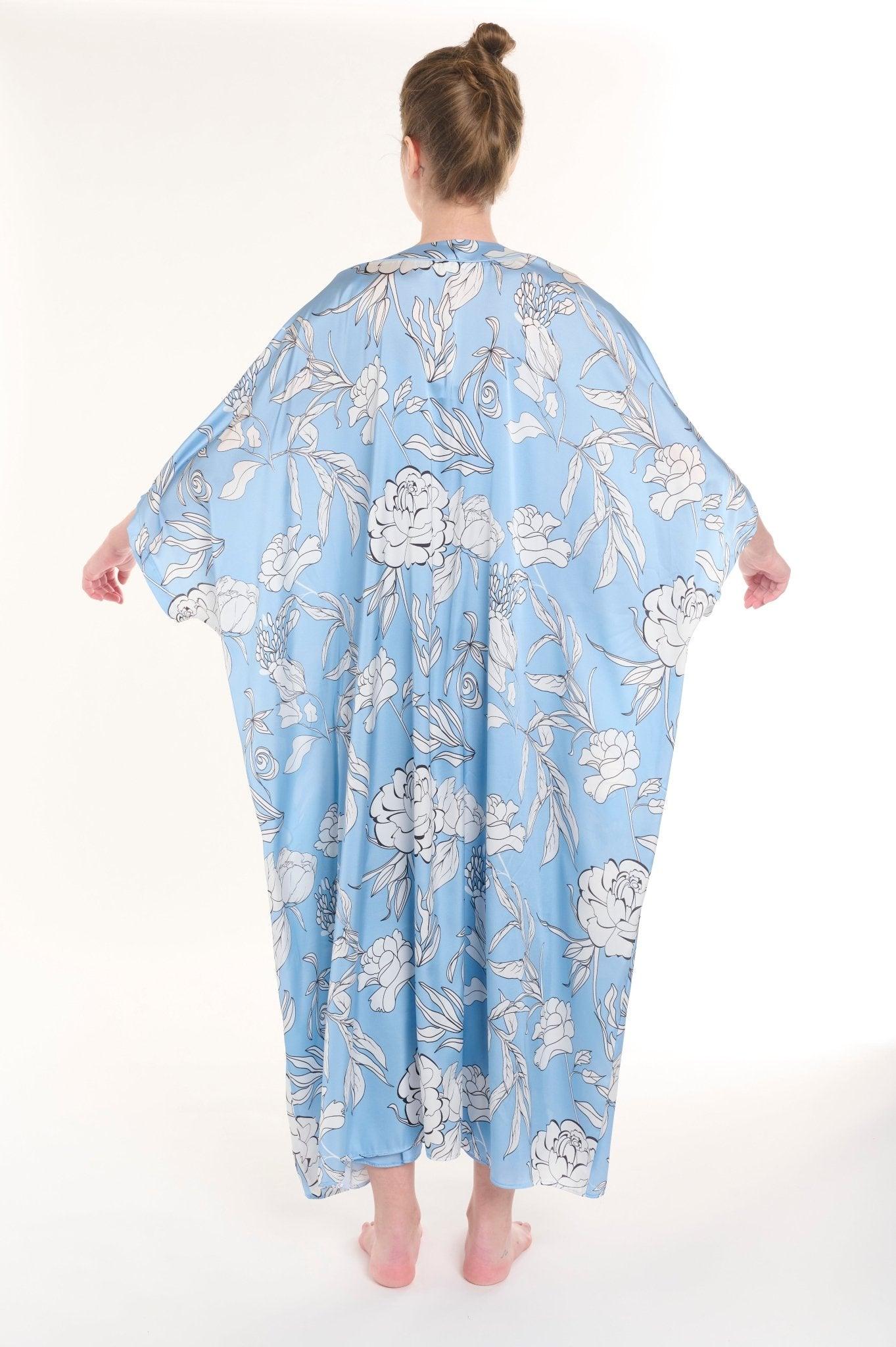 Sofya - Botanical Dream Baby Blue Robe & Nightgown Set - NOWIHT - Pajamas