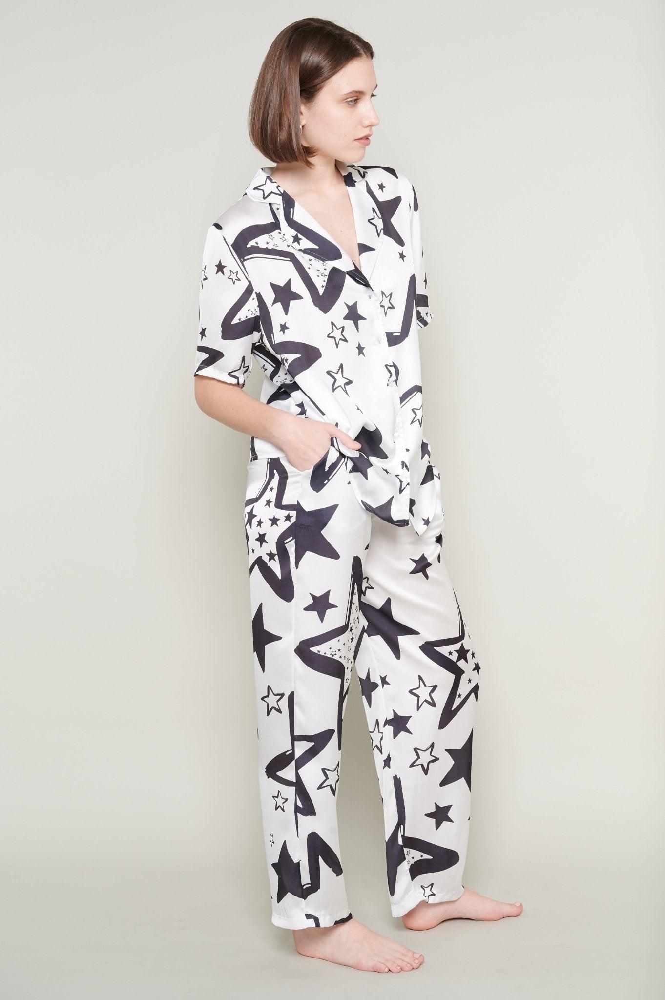 Stella - Celestial Satin Pajama Set - NOWIHT - Pajamas