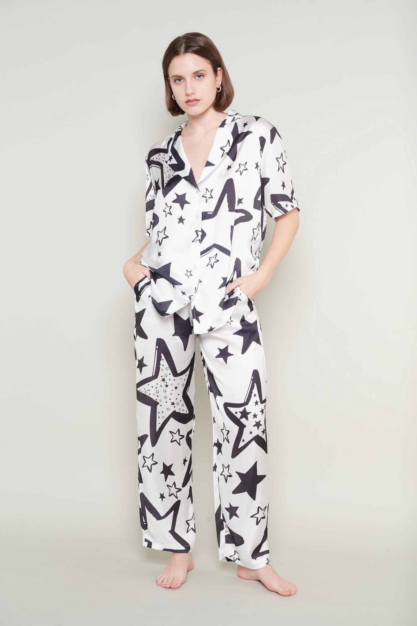 Stella - Celestial Satin Pajama Set - NOWIHT - Pajamas