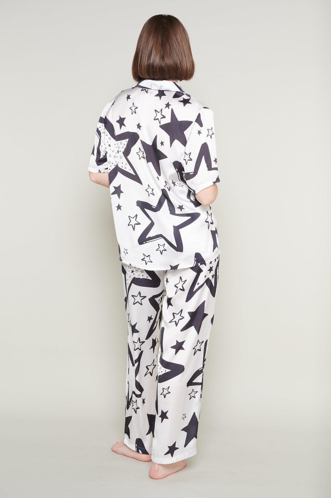 Stella - Celestial Satin Pajama Set - NOWIHT - Pajamas