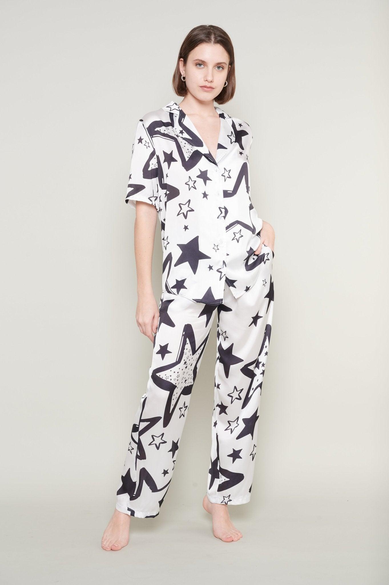 Stella - Celestial Satin Pajama Set - NOWIHT - Pajamas