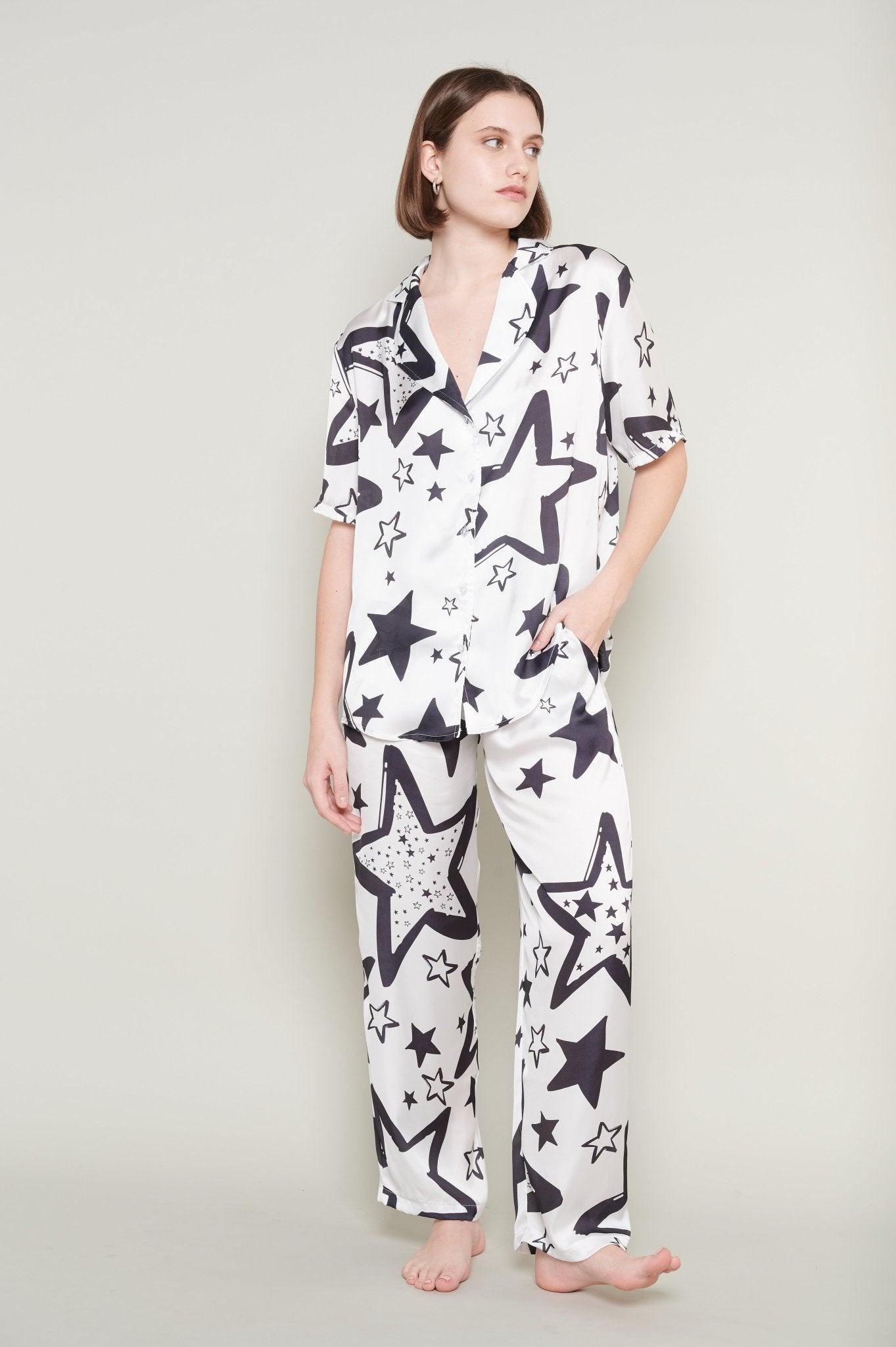 Stella - Celestial Satin Pajama Set - NOWIHT - Pajamas