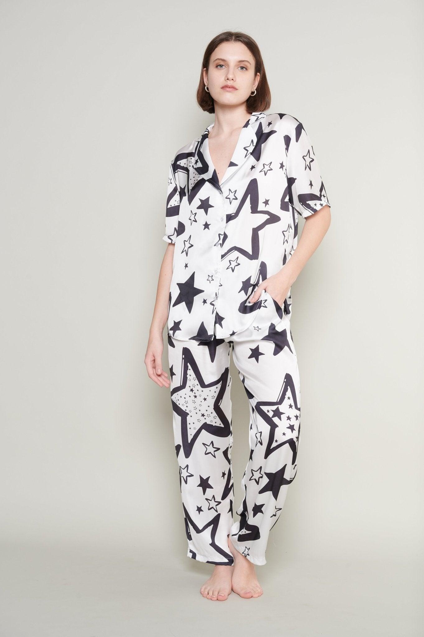 Stella - Celestial Satin Pajama Set - NOWIHT - Pajamas