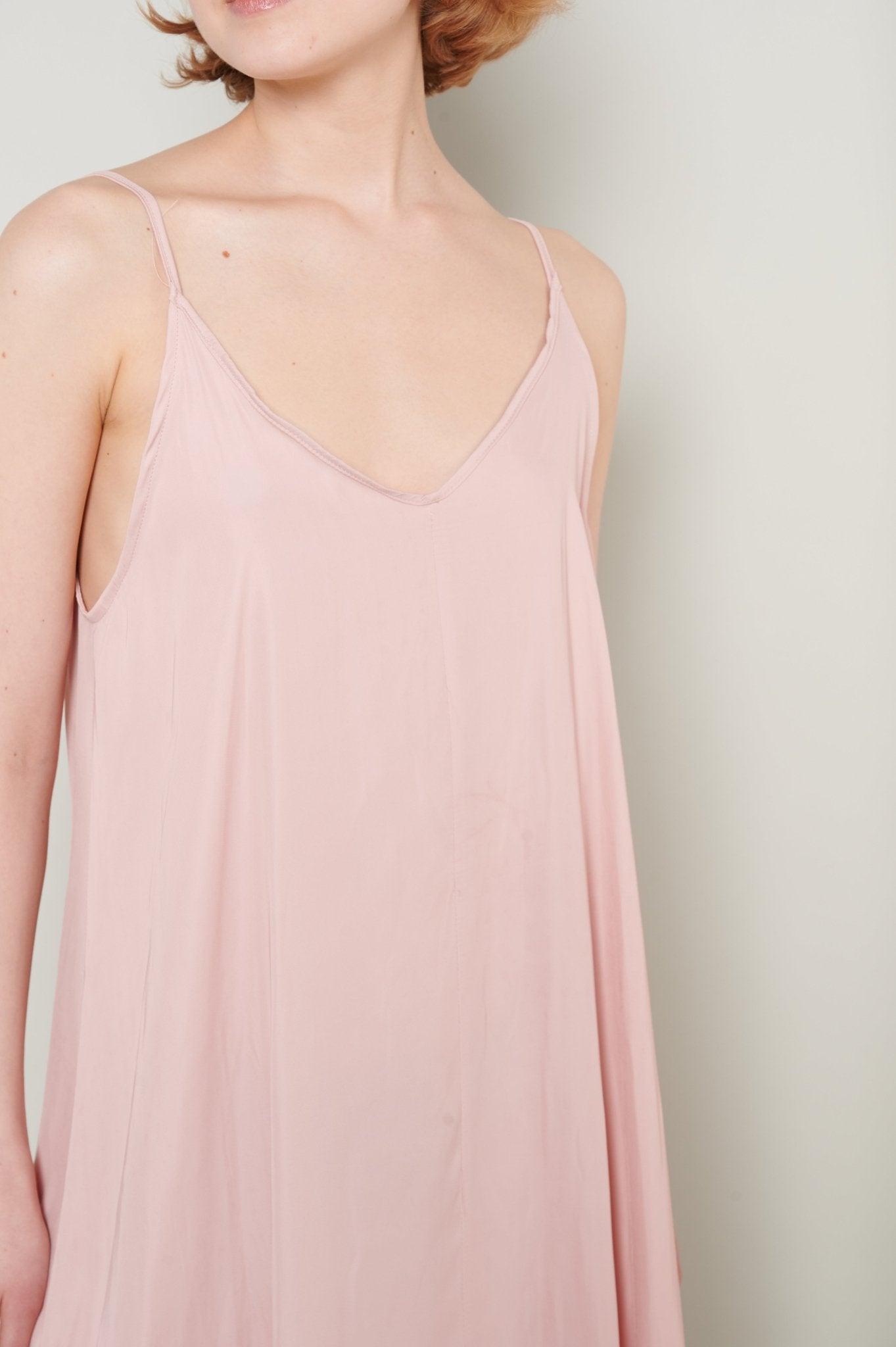 Zehra - Delicate Blush Satin Nightgown - NOWIHT - Nightgowns